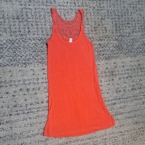 George Orange Lace Detail Tank Top